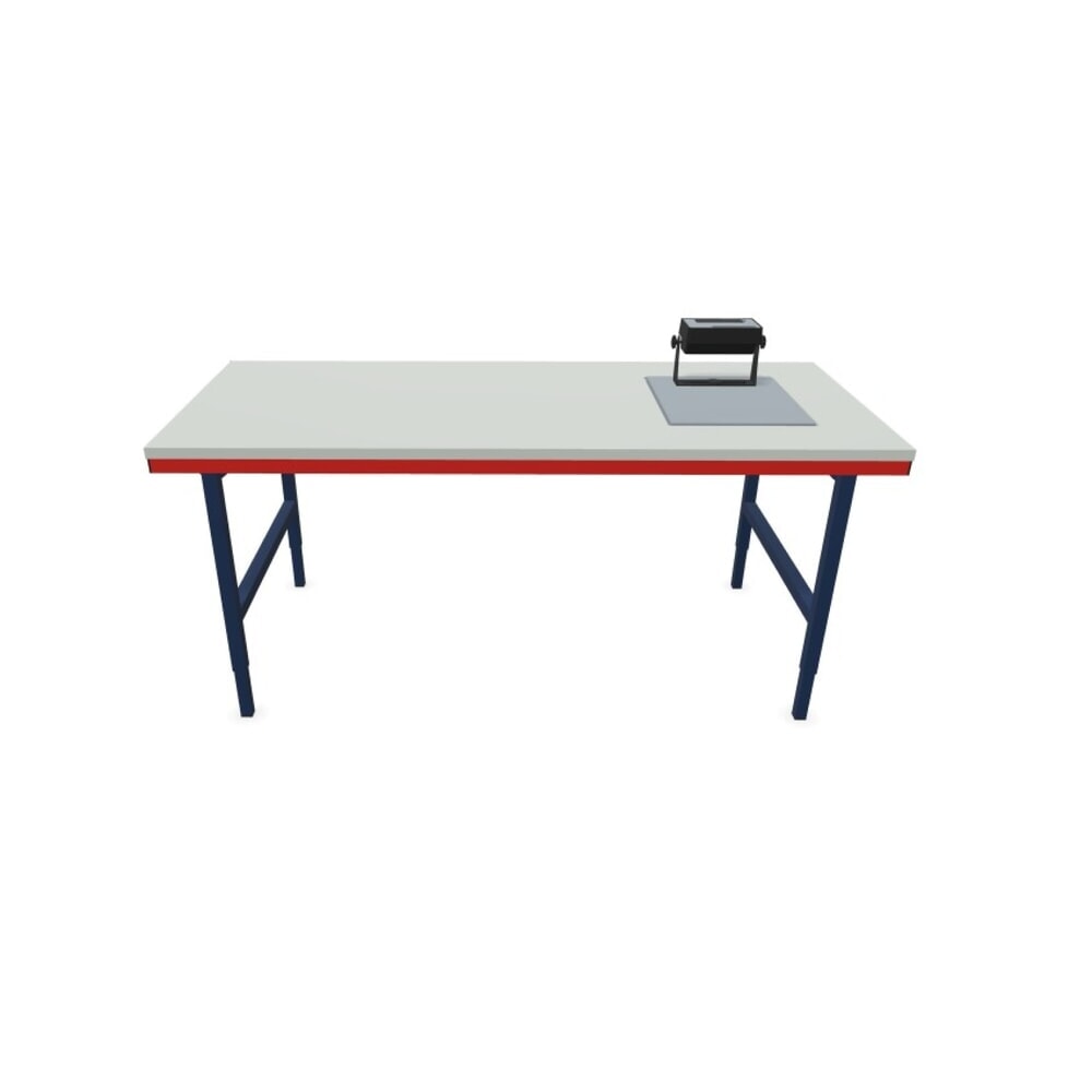 Imagen del producto: Rocholz mesa de embalaje ajustable en altura manualmente SYSTEM 2000 con báscula hasta 60 kg, no apta para verificación metrológica, Al x An x F 690-960 x 2.000 x 920 mm
