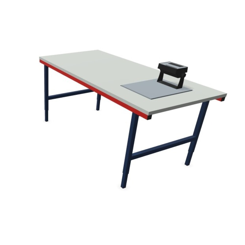 Número de imagen del producto 6: Rocholz mesa de embalaje ajustable en altura manualmente SYSTEM 2000 con báscula hasta 60 kg, no apta para verificación metrológica, Al x An x F 690-960 x 2.000 x 920 mm