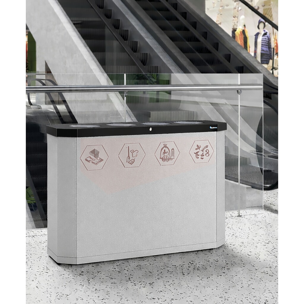 Cubo de residuos stumpf® Sixco 4 swing gris claro Número de imagen del producto 3: Cubo de residuos stumpf® Sixco 4 swing gris claro