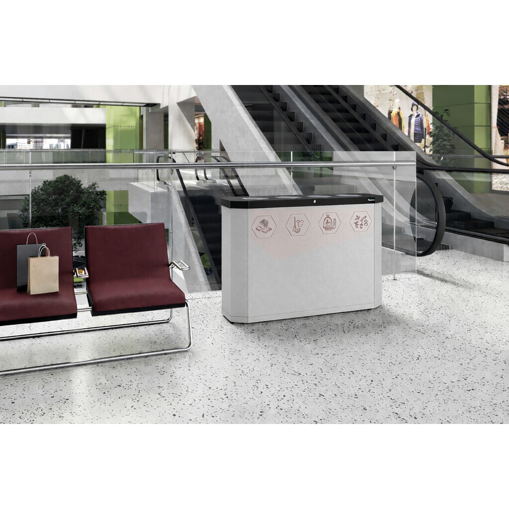 Cubo de residuos stumpf® Sixco 4 swing gris claro Número de imagen del producto 4: Cubo de residuos stumpf® Sixco 4 swing gris claro