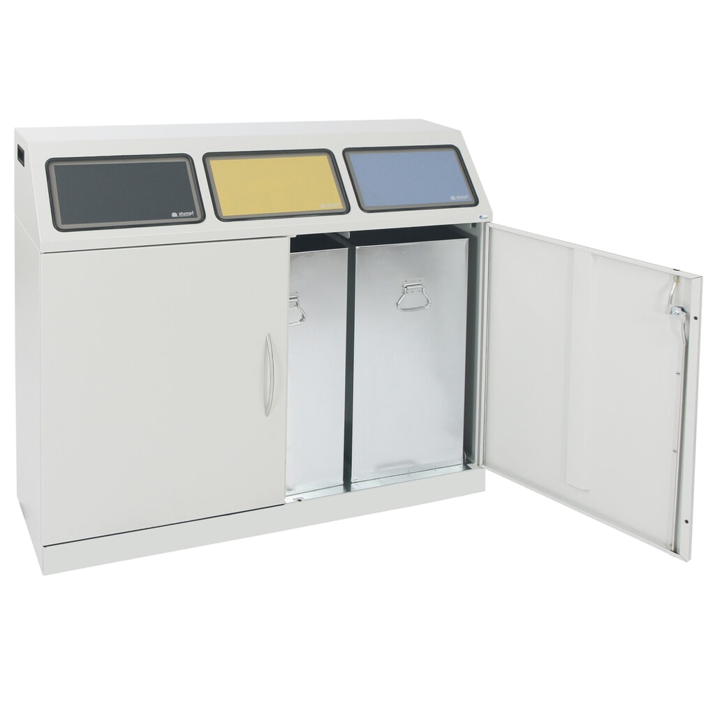 Número de imagen del producto 6: Contenedor de reciclaje Stumpf®, 3x 70 litros, con puerta de una hoja y pieza interior