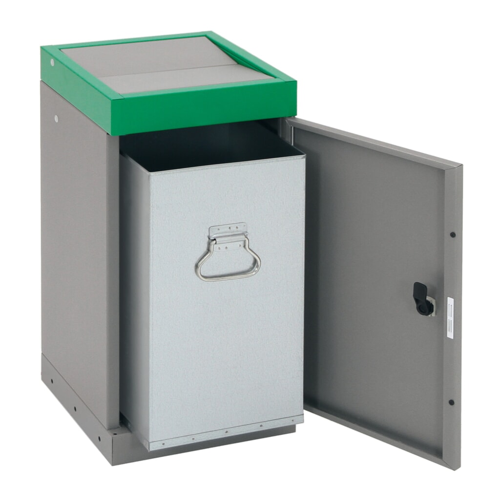 Contenedor de reciclaje stumpf®, 1x 70 litros, tapa verde Número de imagen del producto 4: Contenedor de reciclaje stumpf®, 1x 70 litros, tapa verde