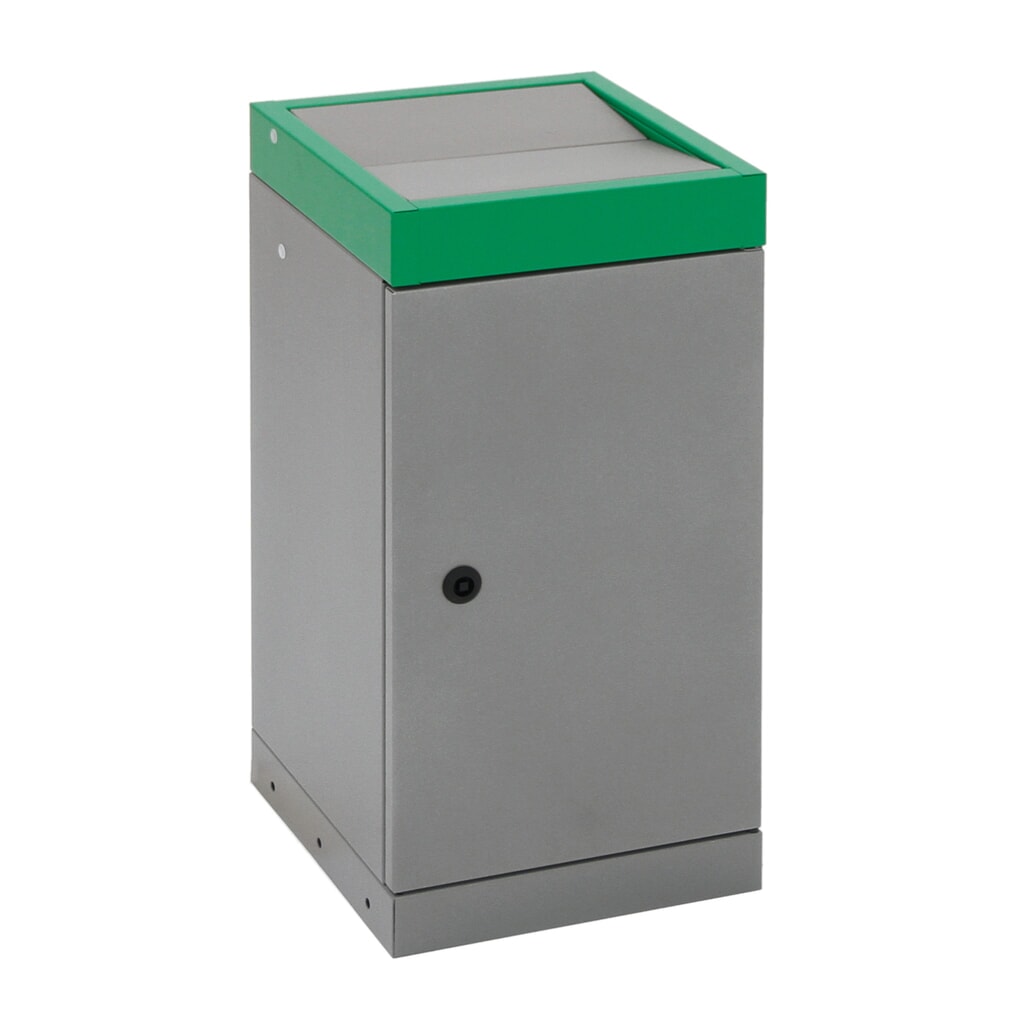 Contenedor de reciclaje stumpf®, 1x 30 litros, tapa verde Número de imagen del producto 6: Contenedor de reciclaje stumpf®, 1x 30 litros, tapa verde