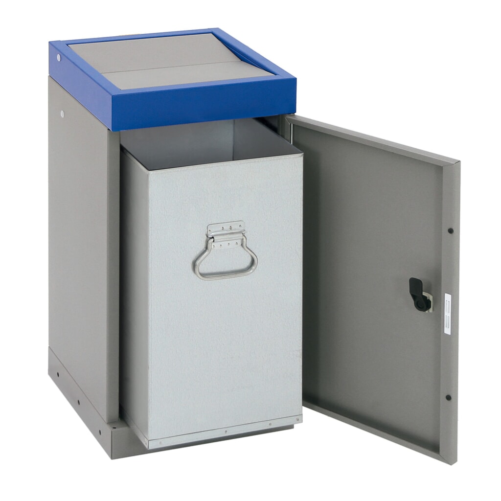 Contenedor de reciclaje stumpf®, 1x 30 litros, tapa azul Número de imagen del producto 4: Contenedor de reciclaje stumpf®, 1x 30 litros, tapa azul