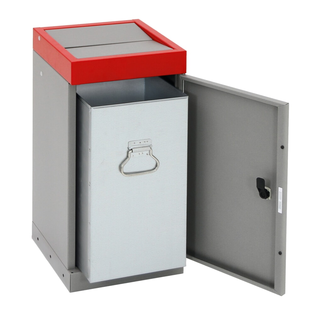 Contenedor de reciclaje stumpf®, 1x 30 litros, tapa roja Número de imagen del producto 4: Contenedor de reciclaje stumpf®, 1x 30 litros, tapa roja