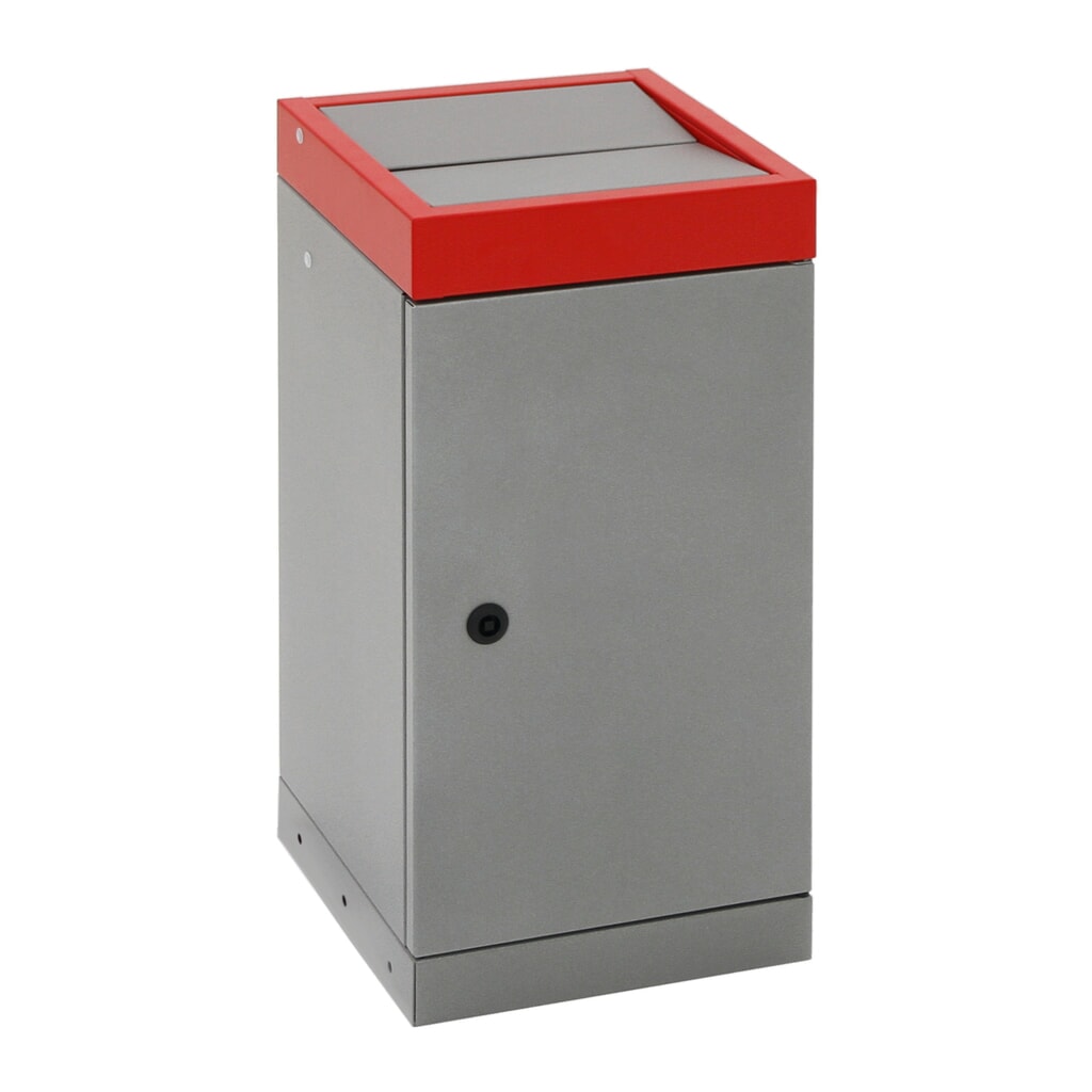 Contenedor de reciclaje stumpf®, 1x 30 litros, tapa roja Número de imagen del producto 6: Contenedor de reciclaje stumpf®, 1x 30 litros, tapa roja