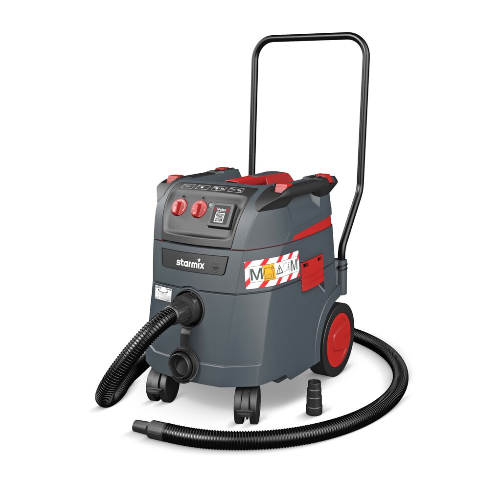 Aspirador industrial starmix iPulse, clase de polvo M, chasis volcado, 1.600 W, 35 litros Imagen del producto: Aspirador industrial starmix iPulse, clase de polvo M, chasis volcado, 1.600 W, 35 litros
