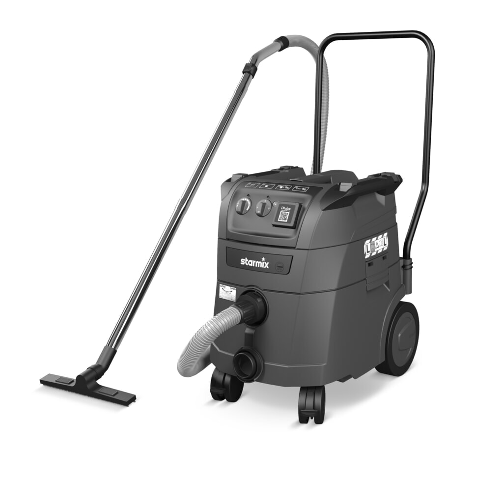 Aspiradora en húmedo y seco starmix iPulse, litros de clase de polvo, chasis de volquete, 1.600 W, 35 l Imagen del producto: Aspiradora en húmedo y seco starmix iPulse, litros de clase de polvo, chasis de volquete, 1.600 W, 35 l