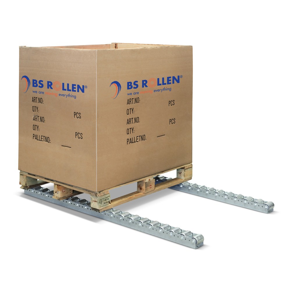 Imagen del producto: Riel de rodillos con palets, acero, transporte longitudinal, transporte transversal, separación: 130 mm