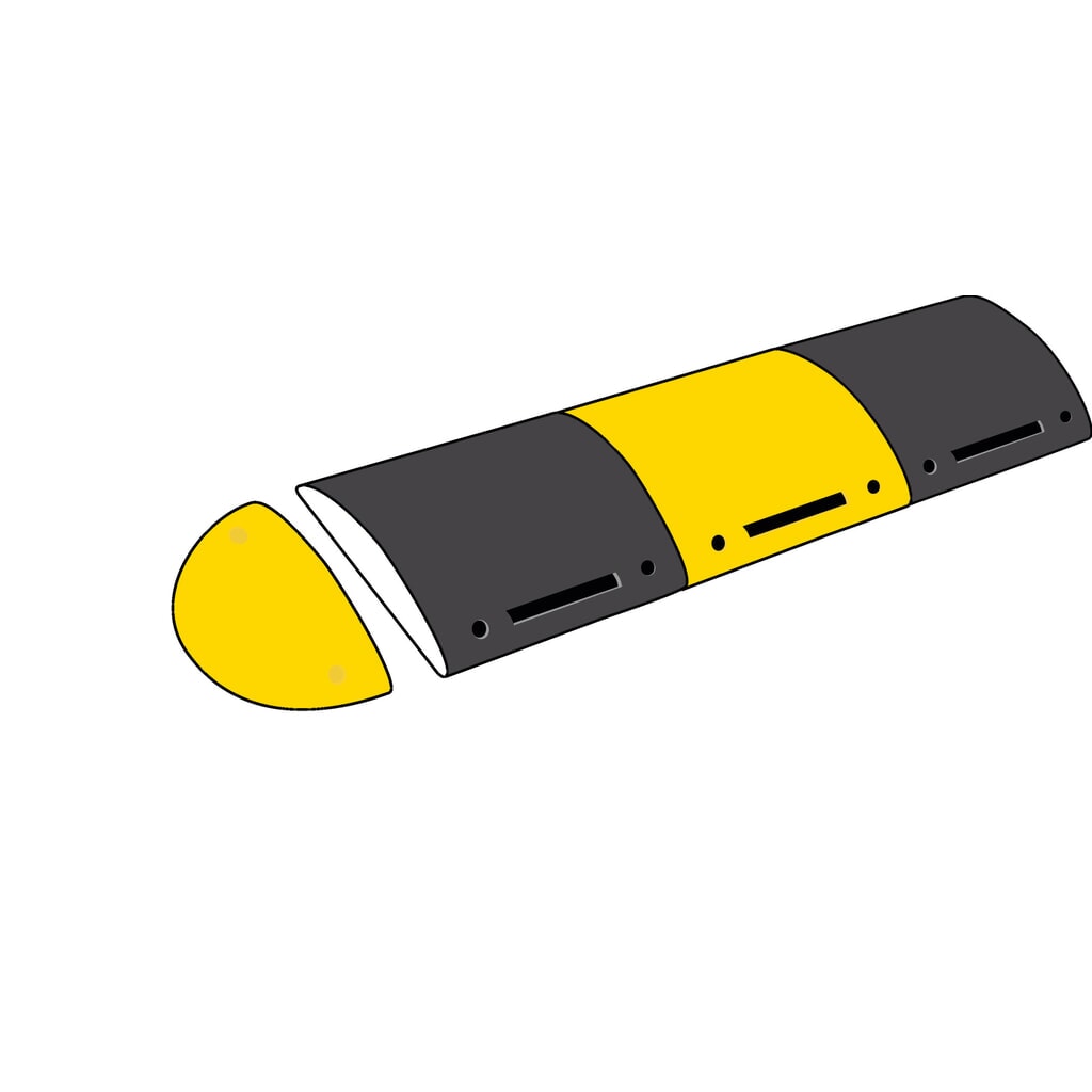 Badenes reductores de reciclaje, < 30 km, elemento de cierre, amarillo Número de imagen del producto 3: Badenes reductores de reciclaje, < 30 km, elemento de cierre, amarillo