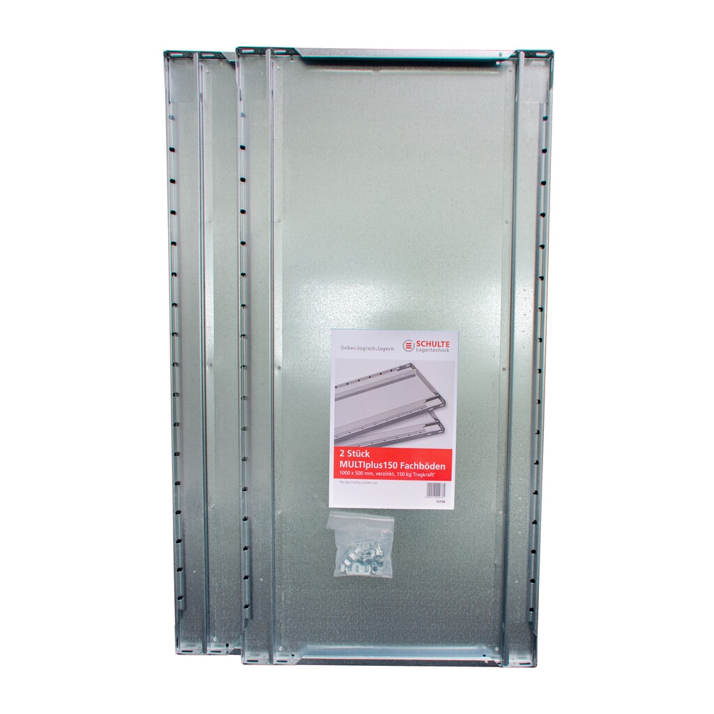 Balda MULTIplus para estantería de cargas pequeñas SCHULTE Green, montaje encajado, carga por estante 150 kg, paquete de 2, AxF 1.000 x 400 mm, con 8 soportes Número de imagen del producto 1: Balda MULTIplus para estantería de cargas pequeñas SCHULTE Green, montaje encajado, carga por estante 150 kg, paquete de 2, AxF 1.000 x 400 mm, con 8 soportes