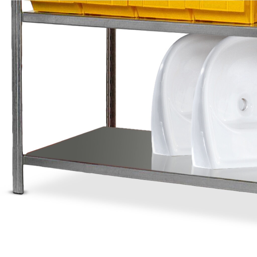 Balda para estantería de cargas pequeñas, con largueros de chapa de acero, galvanizada An x F 1.000 x 300 mm Imagen del producto: Balda para estantería de cargas pequeñas, con largueros de chapa de acero, galvanizada An x F 1.000 x 300 mm