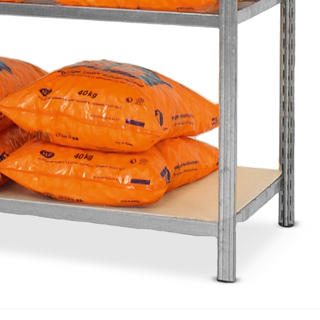 Balda para estantería de cargas pequeñas, galvanizada con bases de aglomerado, An x F 1.000 x 300 mm, 2 uds./ UV Imagen del producto: Balda para estantería de cargas pequeñas, galvanizada con bases de aglomerado, An x F 1.000 x 300 mm, 2 uds./ UV