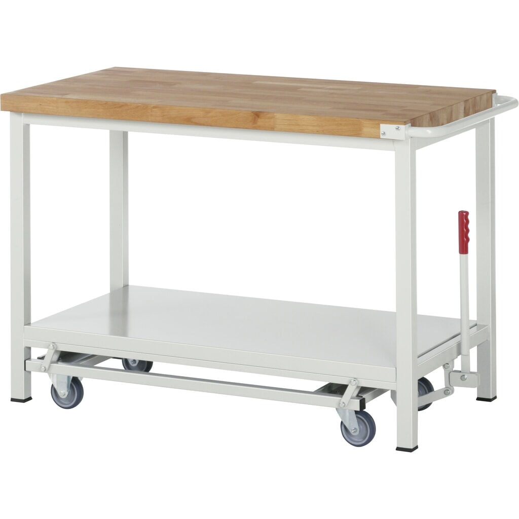 Número de imagen del producto 6: Banco de trabajo RAU serie 8000 con bastidor con ruedas abatible, 1 contenedores, 1 estante inferior, HxAxF 880 x 1.000 x 700 mm, 4 cajones extraíbles al 90%, ancho 490 mm