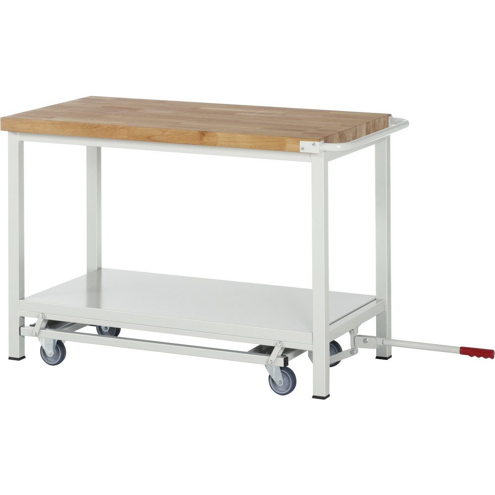 Número de imagen del producto 5: Banco de trabajo RAU serie 8000 con bastidor con ruedas abatible, 1 contenedor, HxAxF 880 x 750 x 700 mm, 3 cajones extraíbles al 90 %, ancho 490 mm, ErgoScript