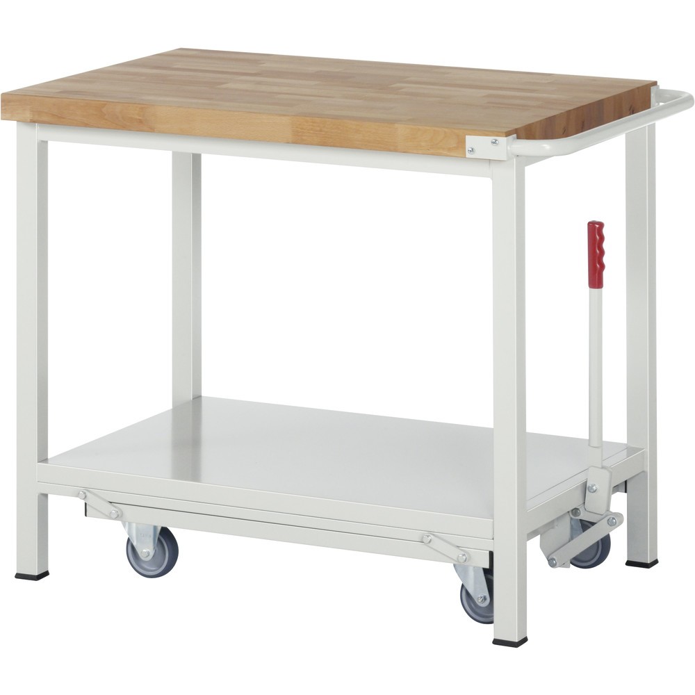 Número de imagen del producto 1: Banco de trabajo con bastidor con ruedas RAU, serie 8000, H x A x F 880 x 1.000 x 700 mm, con estante inferior