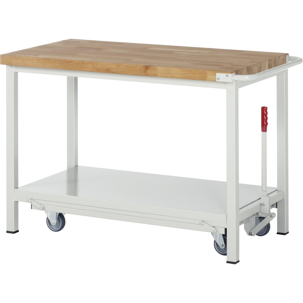 Número de imagen del producto 1: Banco de trabajo con bastidor con ruedas RAU, serie 8000, H x A x F 880 x 1.250 x 700 mm, con estante inferior