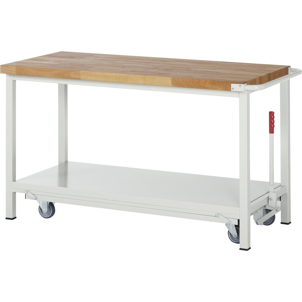 Imagen del producto: Banco de trabajo con bastidor con ruedas RAU, serie 8000, H x A x F 880 x 1.500 x 700 mm, con estante inferior