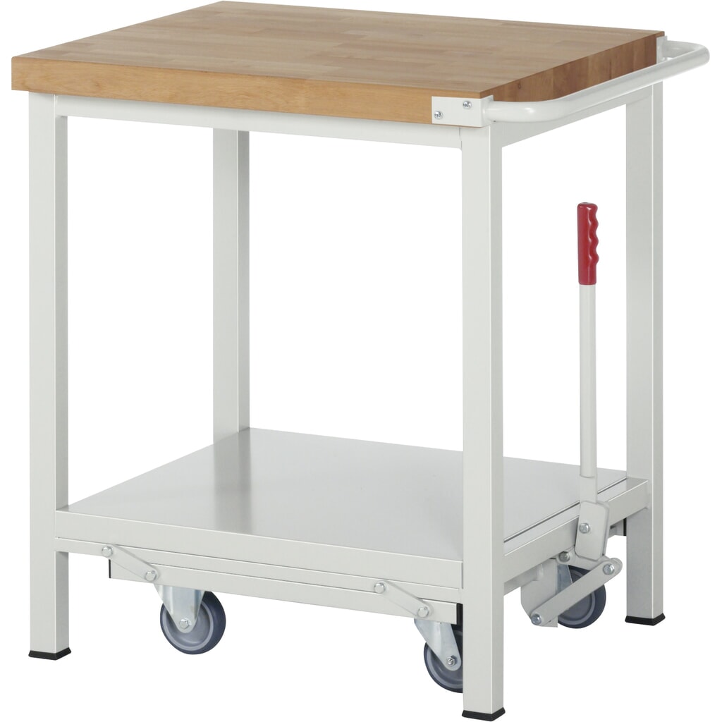 Banco de trabajo con bastidor con ruedas RAU, serie 8000, H x A x F 880 x 750 x 700 mm, con estante inferior Imagen del producto: Banco de trabajo con bastidor con ruedas RAU, serie 8000, H x A x F 880 x 750 x 700 mm, con estante inferior