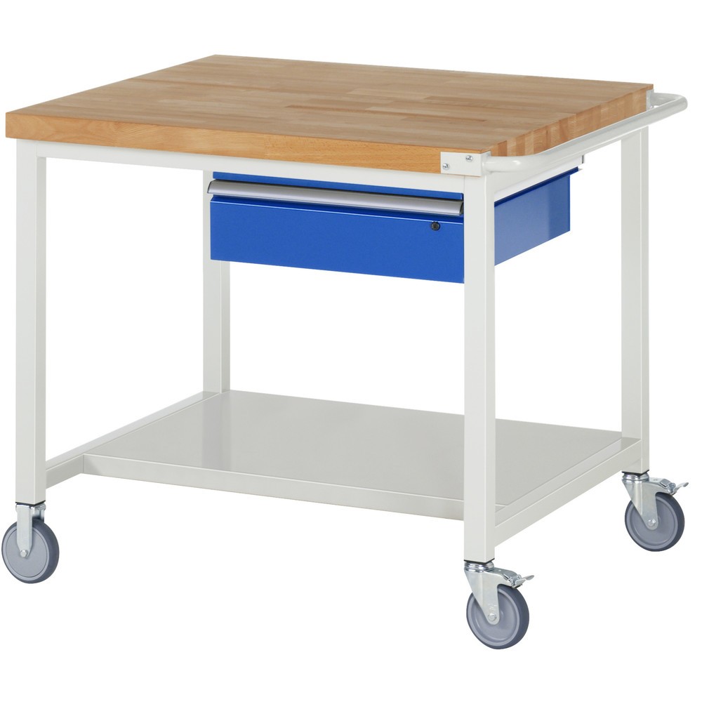 Número de imagen del producto 1: Banco de trabajo con ruedas RAU, serie 8000, H x A x F 880 x 1.000 x 900 mm, estante inferior con 1 cajón a la derecha