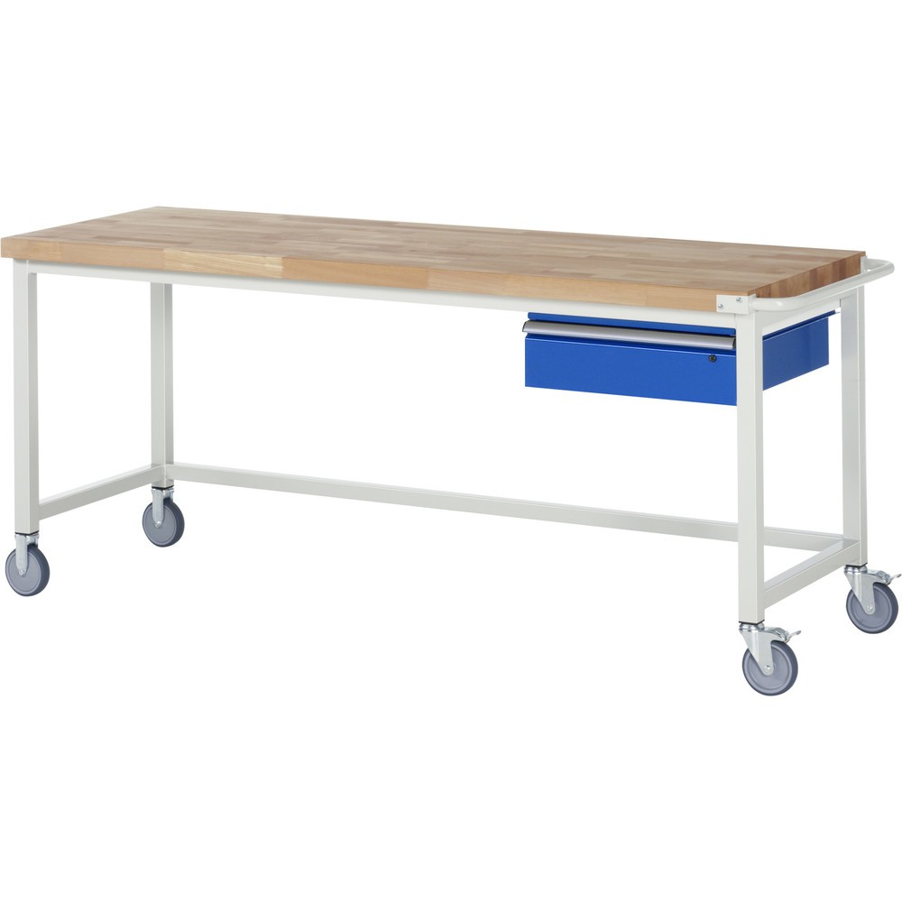 Número de imagen del producto 1: Banco de trabajo con ruedas RAU, serie 8000, H x A x F 880 x 2.000 x 700 mm, con 1 cajón a la derecha