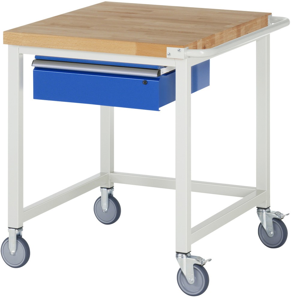 Imagen del producto: Banco de trabajo con ruedas RAU, serie 8000, H x A x F 880 x 750 x 900 mm, con 1 cajón a la derecha