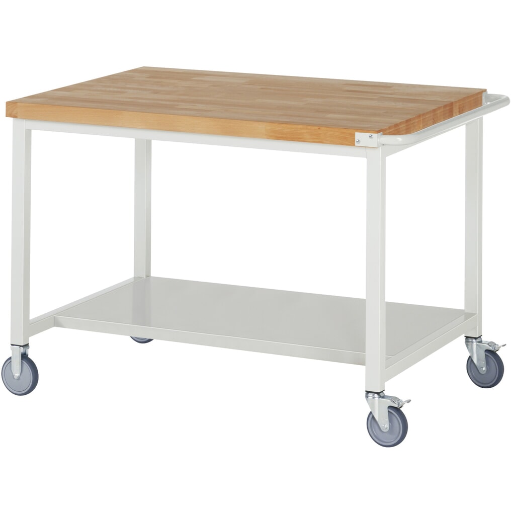 Imagen del producto: Banco de trabajo con ruedas RAU, serie 8000, H x A x F 880 x 1.250 x 900 mm, estante inferior