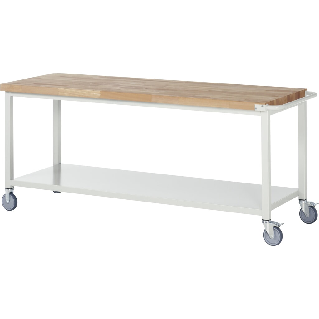Imagen del producto: Banco de trabajo con ruedas RAU, serie 8000, H x A x F 880 x 2.000 x 700 mm, estante inferior