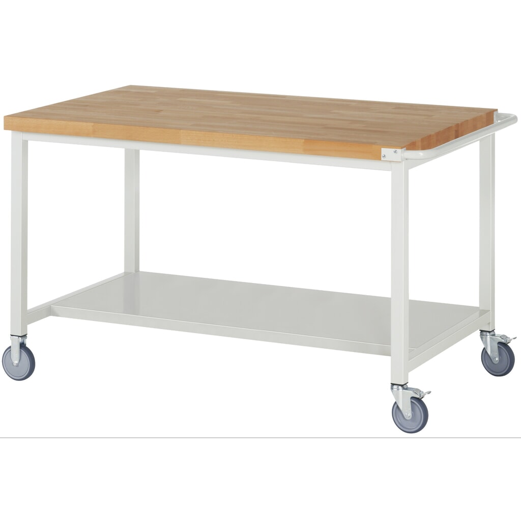 Banco de trabajo con ruedas RAU, serie 8000, H x A x F 880 x 1.500 x 900 mm, estante inferior Imagen del producto: Banco de trabajo con ruedas RAU, serie 8000, H x A x F 880 x 1.500 x 900 mm, estante inferior