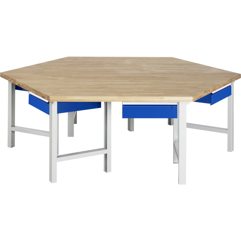 Imagen del producto: Banco de trabajo en grupo RAU serie 4000, HxAxF 790-1.140 x 2.700 x 2.340 mm, 6 cajones con ErgoScript®