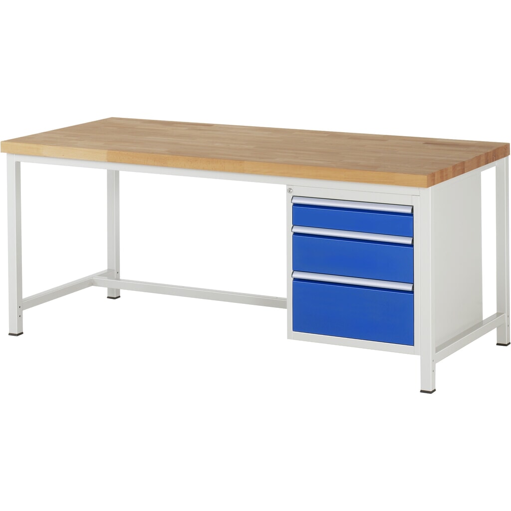 Banco de trabajo RAU serie 8000, HxAxF 840-1.040 x 2.000 x 900 mm, 3 cajones extraíbles al 90%: 1 x 120 mm, 1 x 180 mm, 1 x 240 mm, ancho 490 mm Imagen del producto: Banco de trabajo RAU serie 8000, HxAxF 840-1.040 x 2.000 x 900 mm, 3 cajones extraíbles al 90%: 1 x 120 mm, 1 x 180 mm, 1 x 240 mm, ancho 490 mm