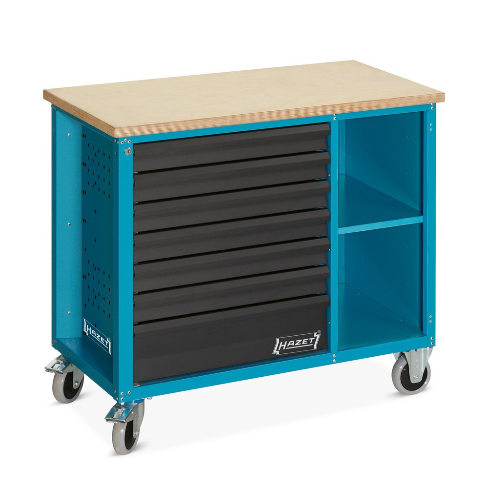 Imagen del producto: Banco de trabajo móvil HAZET®, 7 cajones, alto x ancho x profundidad 934 x 1.040 x 520 mm, herramientas inclusivo