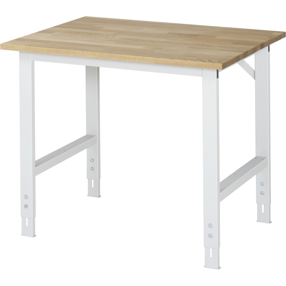 Número de imagen del producto 1: Mesa de trabajo RAU ajustable en altura, serie TOM, H x A x F 760-1.080 x 1.000 x 800 mm, tablero de trabajo de haya maciza