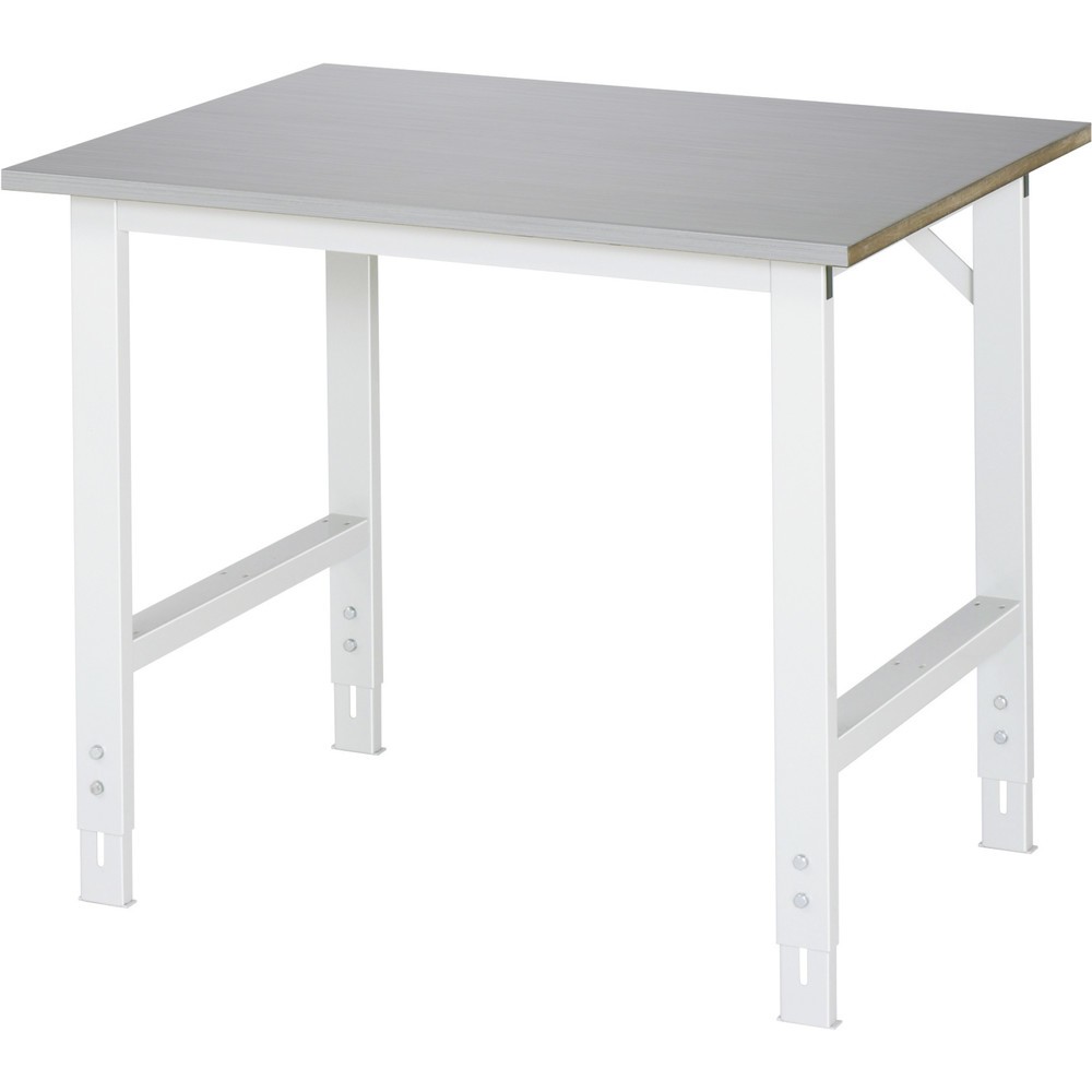 Número de imagen del producto 1: Mesa de trabajo RAU ajustable en altura, serie TOM, H x A x F 760-1.080 x 1.000 x 800 mm, tablero de trabajo con revestimiento acero inoxidable