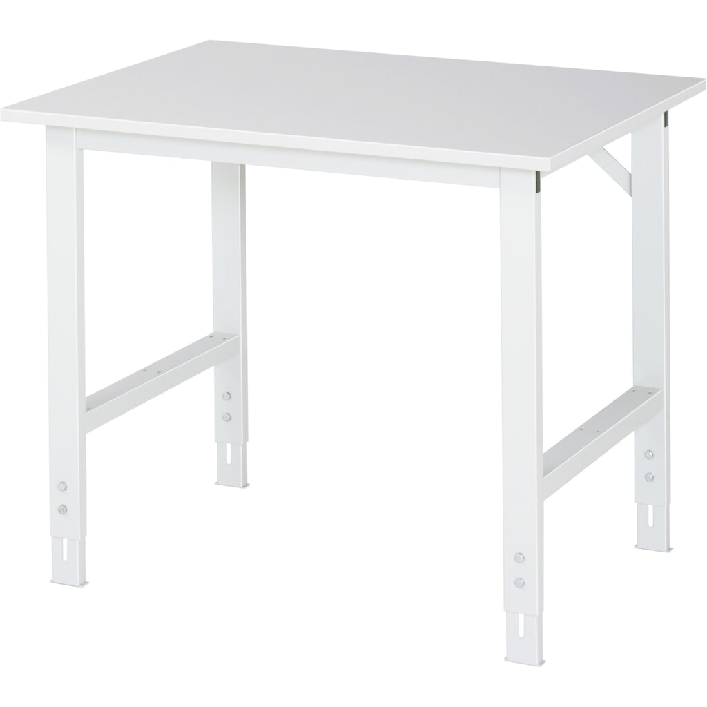 Mesa de trabajo RAU con ajuste de altura, serie TOM, H x A x F 760-1.080 x 1.000 x 800 mm, tablero de trabajo con revestimiento de melamina Imagen del producto: Mesa de trabajo RAU con ajuste de altura, serie TOM, H x A x F 760-1.080 x 1.000 x 800 mm, tablero de trabajo con revestimiento de melamina