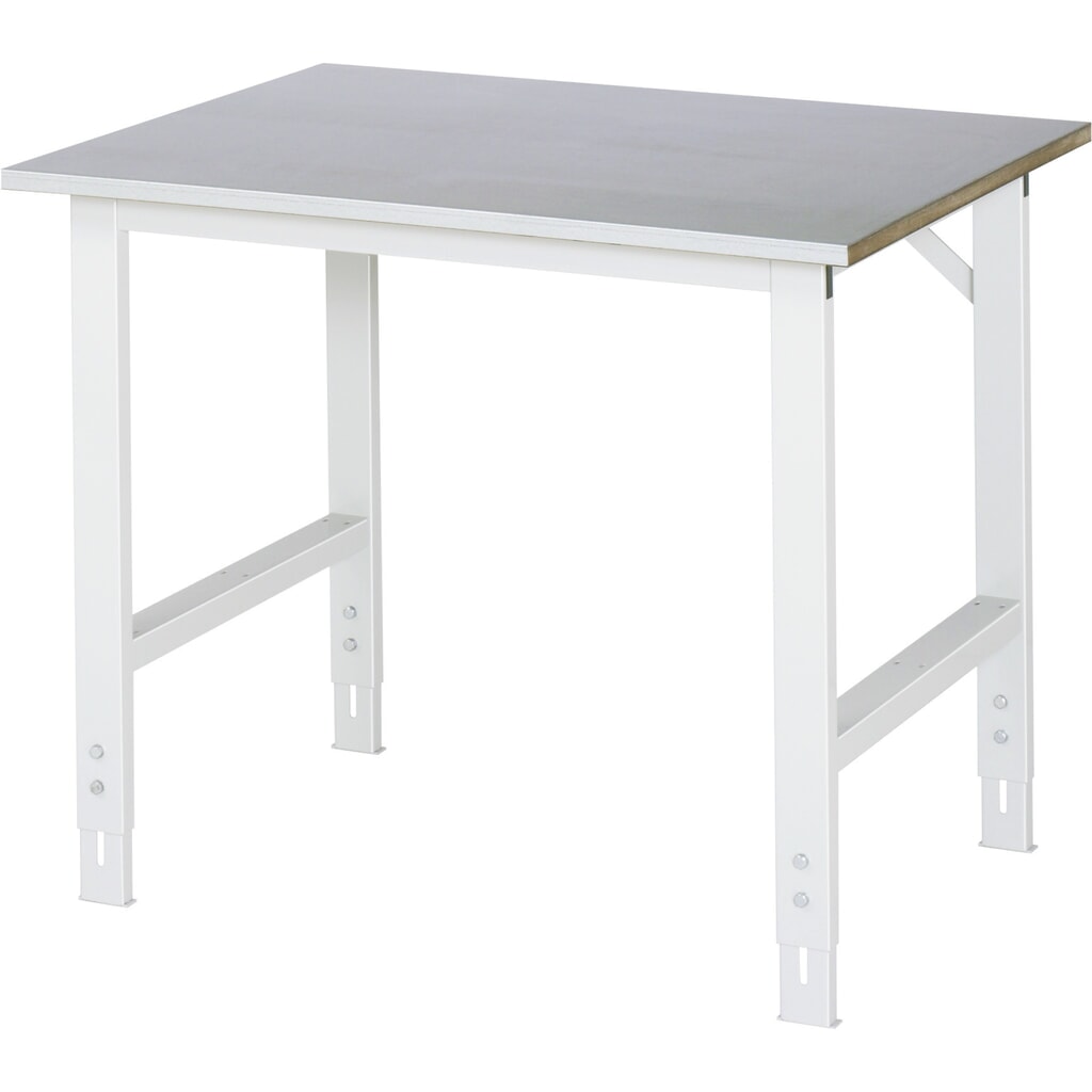 Mesa de trabajo RAU ajustable en altura, serie TOM, H x A x F 760-1.080 x 1.000 x 800 mm, tablero de trabajo con revestimiento de chapa de acero Imagen del producto: Mesa de trabajo RAU ajustable en altura, serie TOM, H x A x F 760-1.080 x 1.000 x 800 mm, tablero de trabajo con revestimiento de chapa de acero