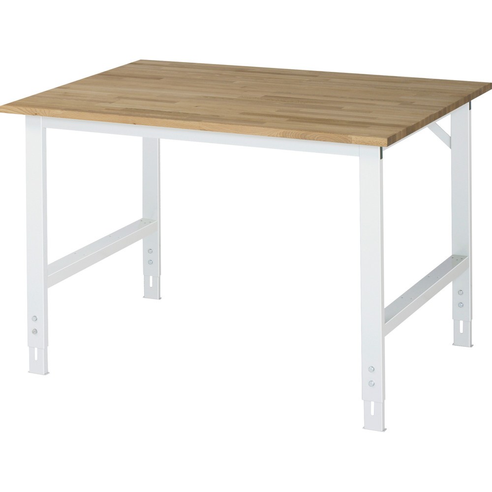Imagen del producto: Mesa de trabajo RAU ajustable en altura, serie TOM, H x A x F 760-1.080 x 1.250 x 1.000 mm, tablero de trabajo de haya maciza