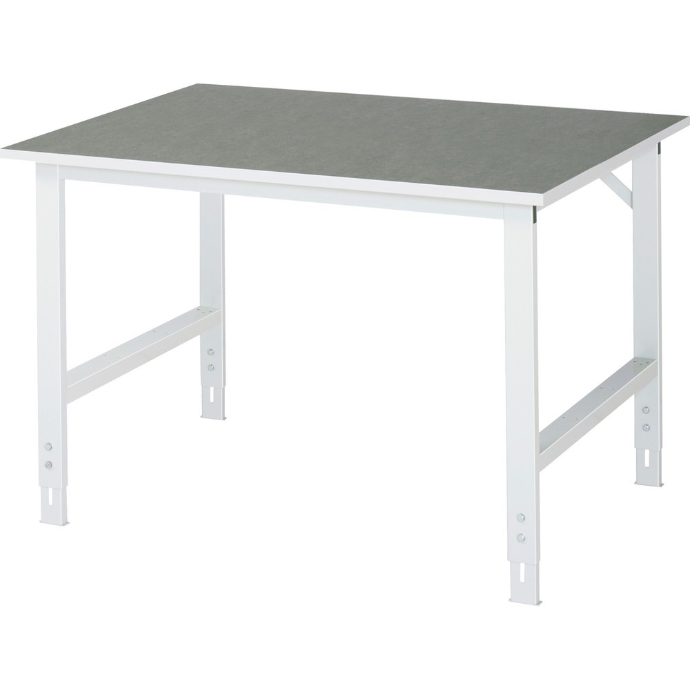 Imagen del producto: Mesa de trabajo RAU ajustable en altura, serie TOM, H x A x F 760-1.080 x 1.250 x 1.000 mm, tablero de trabajo con revestimiento de linóleo universal