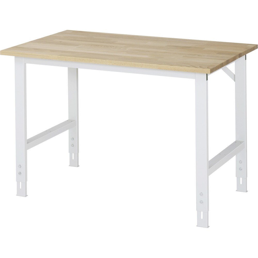Imagen del producto: Mesa de trabajo RAU ajustable en altura, serie TOM, H x A x F 760-1.080 x 1.250 x 800 mm, tablero de trabajo de haya maciza