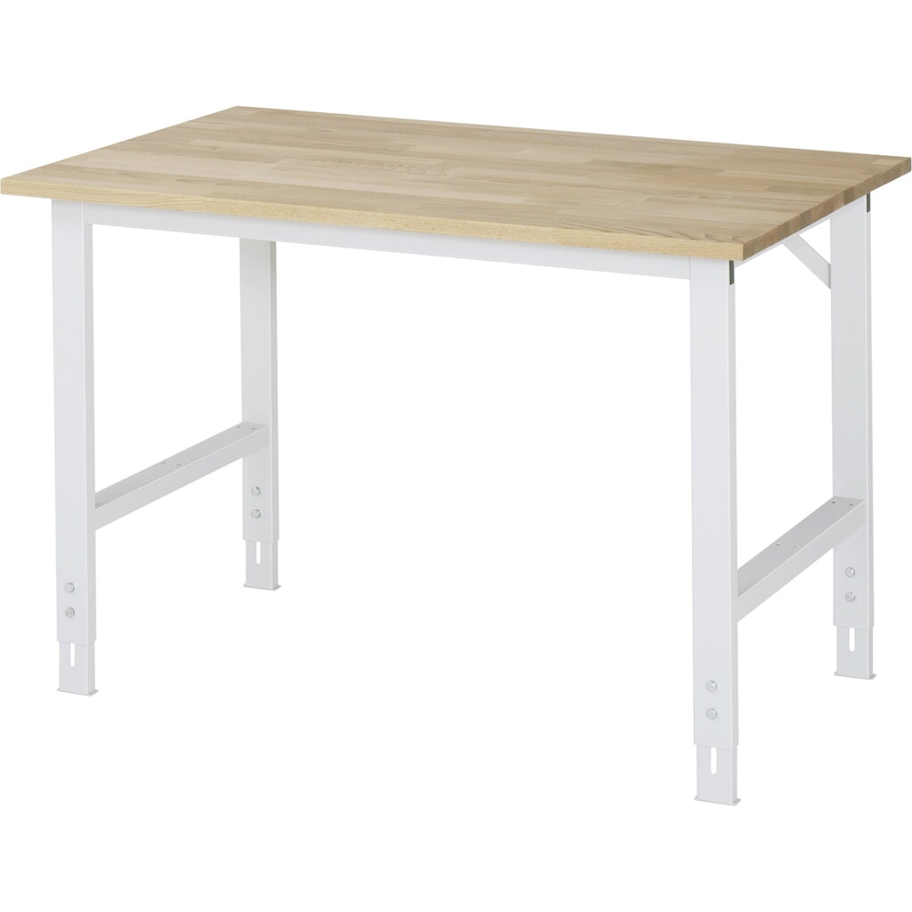 Imagen del producto: Mesa de trabajo RAU ajustable en altura, serie TOM, H x A x F 760-1.080 x 1.250 x 800 mm, tablero de trabajo de haya maciza