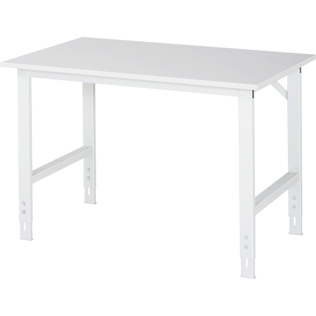 Mesa de trabajo RAU con ajuste de altura, serie TOM, H x A x F 760-1.080 x 1.250 x 800 mm, tablero de trabajo EGB con revestimiento de melamina Imagen del producto: Mesa de trabajo RAU con ajuste de altura, serie TOM, H x A x F 760-1.080 x 1.250 x 800 mm, tablero de trabajo EGB con revestimiento de melamina