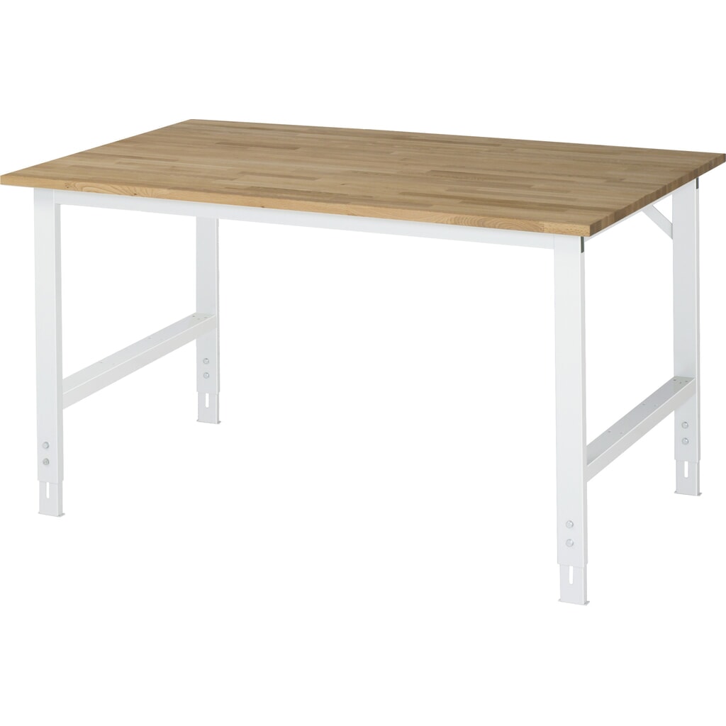 Mesa de trabajo RAU ajustable en altura, serie TOM, H x A x F 760-1.080 x 1.500 x 1.000 mm, tablero de trabajo de haya maciza Imagen del producto: Mesa de trabajo RAU ajustable en altura, serie TOM, H x A x F 760-1.080 x 1.500 x 1.000 mm, tablero de trabajo de haya maciza