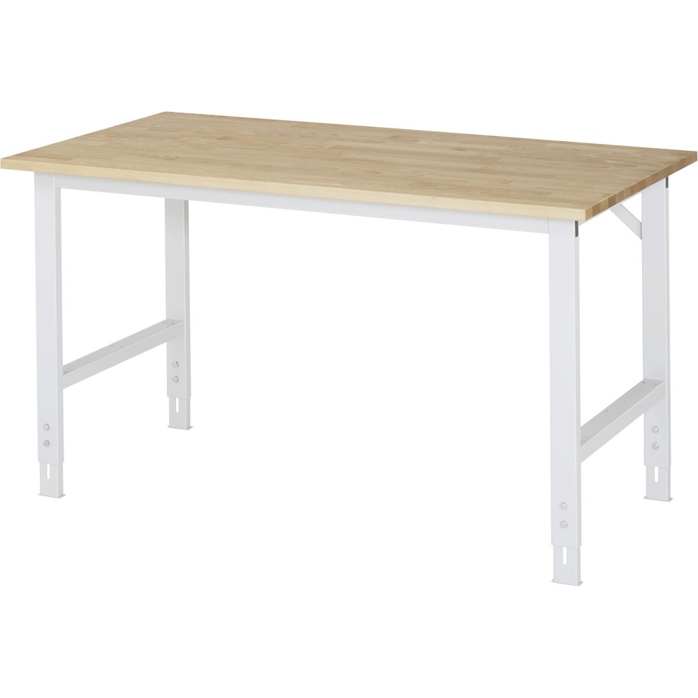 Imagen del producto: Mesa de trabajo RAU ajustable en altura, serie TOM, H x A x F 760-1.080 x 1.500 x 800 mm, tablero de trabajo de haya maciza