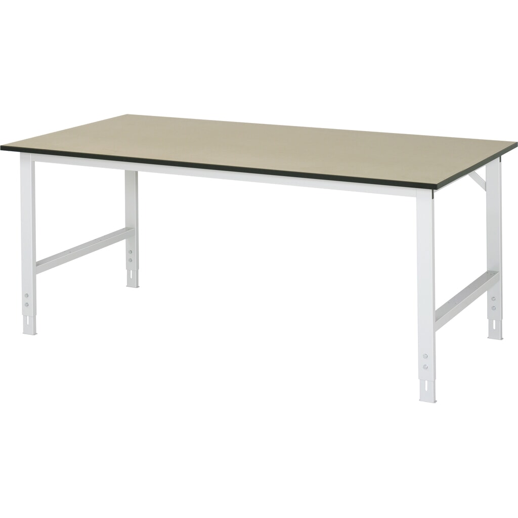 Mesa de trabajo RAU ajustable en altura, serie TOM, H x A x F 760-1.080 x 2.000 x 1.000 mm, tablero de trabajo MDF Imagen del producto: Mesa de trabajo RAU ajustable en altura, serie TOM, H x A x F 760-1.080 x 2.000 x 1.000 mm, tablero de trabajo MDF