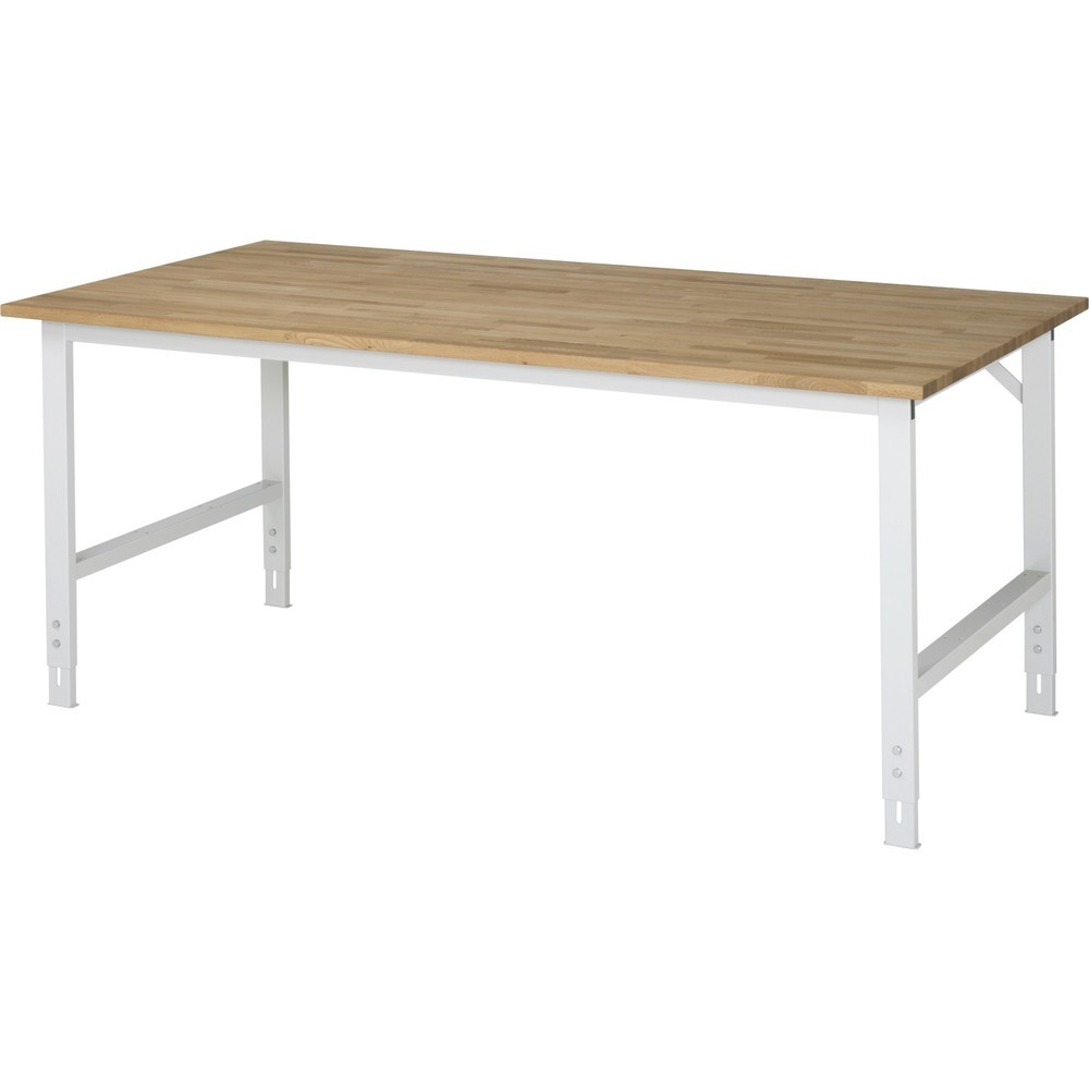 Imagen del producto: Mesa de trabajo RAU ajustable en altura, serie TOM, H x A x F 760-1.080 x 2.000 x 1.000 mm, tablero de trabajo de haya maciza