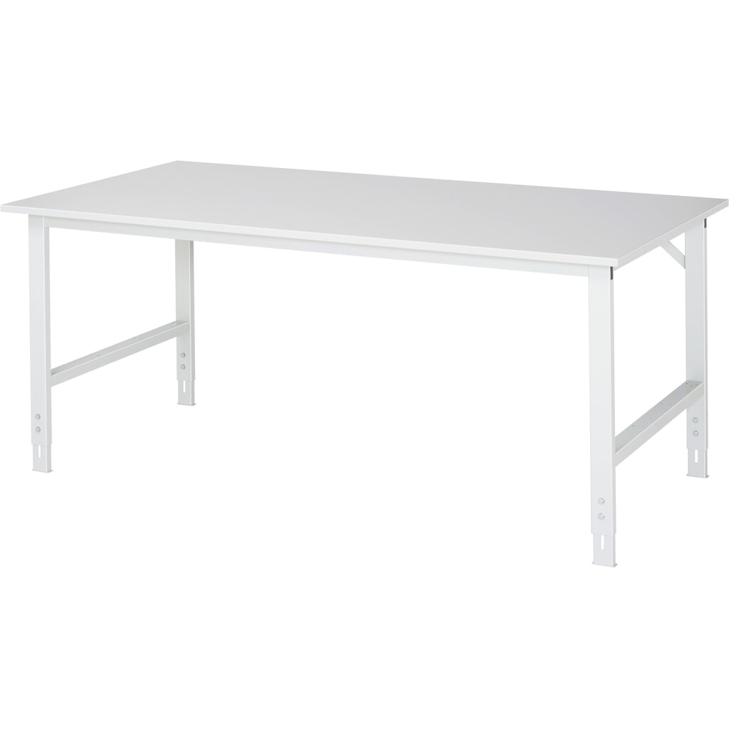 Mesa de trabajo RAU con ajuste de altura, serie TOM, H x A x F 760-1.080 x 2.000 x 1.000 mm, tablero de trabajo EGB con revestimiento de melamina Imagen del producto: Mesa de trabajo RAU con ajuste de altura, serie TOM, H x A x F 760-1.080 x 2.000 x 1.000 mm, tablero de trabajo EGB con revestimiento de melamina