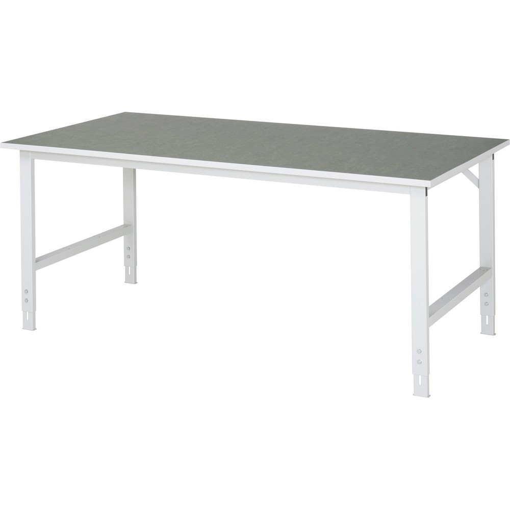 Imagen del producto: Mesa de trabajo RAU ajustable en altura, serie TOM, H x A x F 760-1.080 x 2.000 x 1.000 mm, tablero de trabajo con revestimiento de linóleo universal