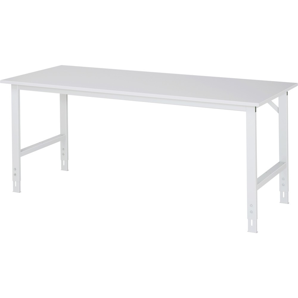 Imagen del producto: Mesa de trabajo RAU con ajuste de altura, serie TOM, H x A x F 760-1.080 x 2.000 x 800 mm, tablero de trabajo con revestimiento de melamina