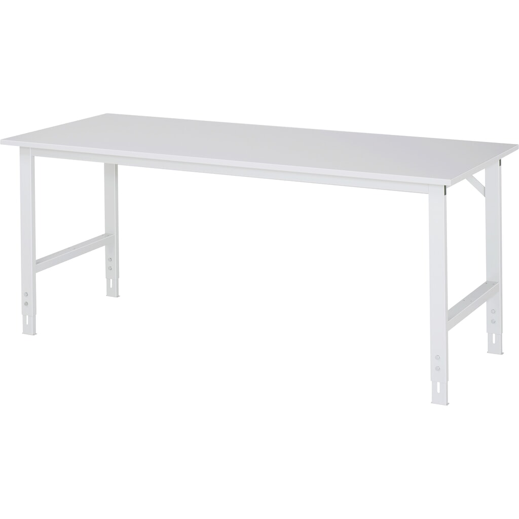 Mesa de trabajo RAU con ajuste de altura, serie TOM, H x A x F 760-1.080 x 2.000 x 800 mm, tablero de trabajo EGB con revestimiento de melamina Imagen del producto: Mesa de trabajo RAU con ajuste de altura, serie TOM, H x A x F 760-1.080 x 2.000 x 800 mm, tablero de trabajo EGB con revestimiento de melamina