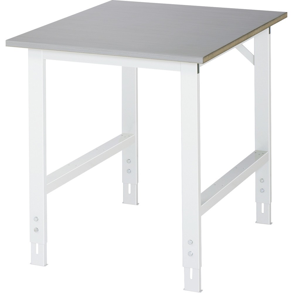 Imagen del producto: Mesa de trabajo RAU ajustable en altura, serie TOM, H x A x F 760-1.080 x 750 x 1.000 mm, tablero de trabajo con revestimiento acero inoxidable